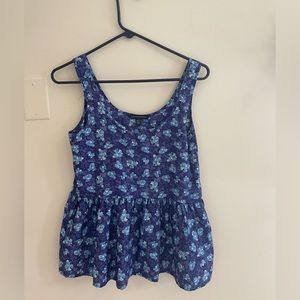 Blue floral tank top